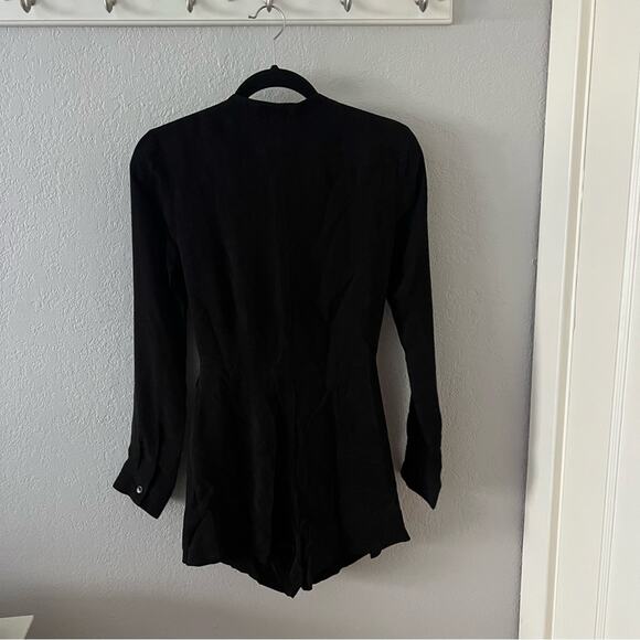 Free People Black Draped Wrap Playsuit Mini Dress - Picture 8 of 8